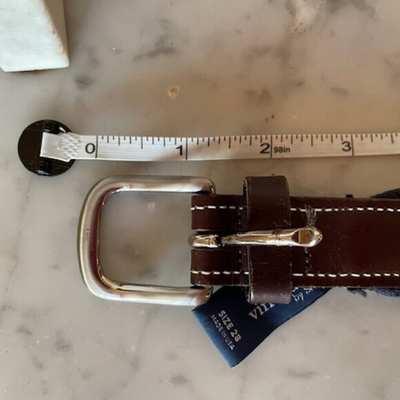 VINEYARD VINES Red Truck Christmas Tree Leather Fabric Canvas Belt 28 - Picture 14 of 16